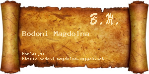 Bodoni Magdolna névjegykártya
